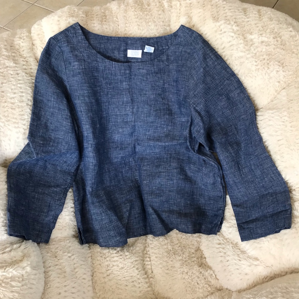 Sigrid Olsen 100% Linen Blouse
